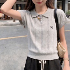 批发实拍 胖mm<b class='q'>大码</b>女装2026短袖夏季新款POLO领半袖上衣<b class='q'>打底衫</b>针织衫