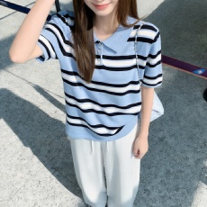 批发实拍 胖mm<b class='q'>大码</b>女装2026短袖夏季新款POLO领半袖上衣打底衫针织衫