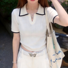 批发实拍 胖mm<b class='q'>大码</b>女装2026短袖夏季新款POLO领半袖上衣打底衫针织衫