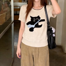 批发实拍 胖mm<b class='q'>大码</b>女装2026短袖夏季新款圆领半袖上衣打底衫针织衫