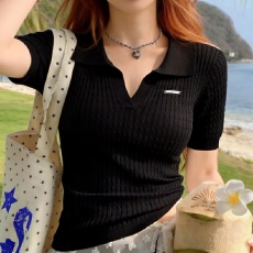 批发实拍 胖mm大码女装2026短袖夏季新款POLO领半袖上衣<b class='q'>打底衫</b><b class='q'>针织</b>衫