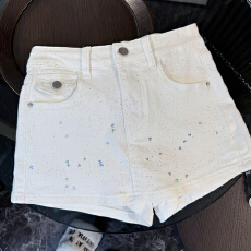 批发实拍设计感蝴蝶金粉烫钻包臀<b class='q'>牛仔</b>短裙子高腰A字显瘦弹力翘臀裙裤