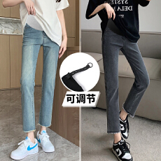 批发M-3XL弹力薄牛仔九分裤夏季孕妇牛仔裤外穿透气休闲裤