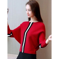 批发新款慵懒风毛衣女套头<b class='q'>蝙蝠衫</b>宽松针织衫打底<b class='q'>长袖</b>短款上衣