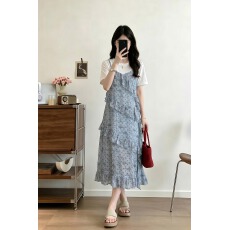 批发实拍大码女装2026夏季新款韩版时尚气质波点拼接胖MM假两件<b class='q'>连衣裙</b>