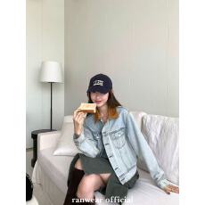 批发Ranwear私服!'摩登春日'絕美色系!撞色翻领金属扣微廓短牛仔外套
