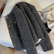 批发2025新款灰色<b class='q'>气质</b>法式短款外套香风短外套冬季保暖内里上衣