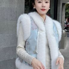 批发2025秋冬新款仿狐狸毛新中式国风马甲外套年轻款时尚背心爆款坎肩