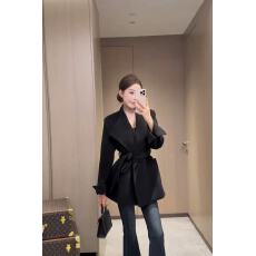 批发新款欧货老线风设计感小众绑带V领羊毛<b class='q'>西装</b>大衣外套