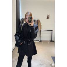 批发新款韩版时尚复古宽松系带收腰毛呢<b class='q'>西装</b>加棉外套