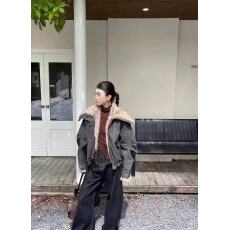 批发新款韩版复古气质拼接环保皮草毛大<b class='q'>翻领</b>夹棉宽松外套