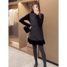 批发新款法式设计感小众复古气质高级感重工<b class='q'>连衣裙</b>+打底衫套装