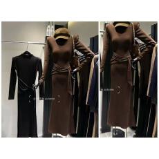 批发新款韩版时尚<b class='q'>性感</b>修身简约风设计感系带内搭加绒<b class='q'>连衣裙</b>