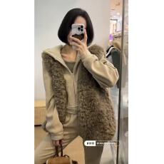 批发新款时髦洋气百搭显瘦加厚连帽<b class='q'>卫衣</b>套装+羊毛加棉马甲三件套