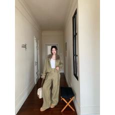 新款韩版宽松加厚工装复合加绒牛仔外套+高腰显瘦阔腿裤套装