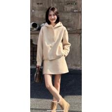 批发新款韩版时尚慵懒风加厚连帽加绒<b class='q'>卫衣</b>+松紧腰短裙两件套