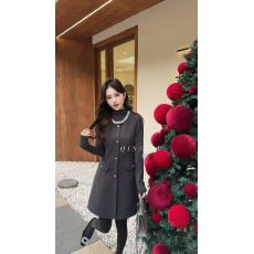 批发新款小香风时尚半高领针织衫+重工高片百搭毛呢<b class='q'>连衣裙</b>套装