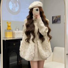 批发新款<b class='q'>韩版</b>时尚高级感美拉德马甲叠穿高领毛衣两件套