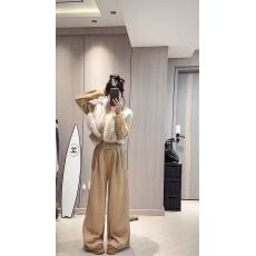 批发新款<b class='q'>韩版</b>气质时尚毛毛拼接立领开衫外套+松紧腰阔腿<b class='q'>休闲</b>裤<b class='q'>套装</b>