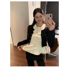 批发新款肌理感镂空提花短款超好看<b class='q'>小开</b><b class='q'>衫</b>+背心+休闲裤3件套