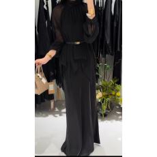 批发新款法式不规则荷叶边衬衫+高腰显瘦鱼尾半身裙+腰带3件套