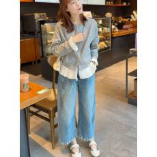 批发新款韩系拼接褶皱花边宽松<b class='q'>卫衣</b>外套