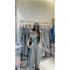 批发新款韩系时尚辣妹露肩短袖<b class='q'>卫衣</b>+松紧腰宽松阔脚裤两件套