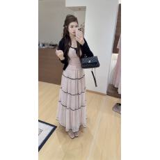 批发新款百搭纯欲风开衫+蕾丝拼接修身吊带+蓬蓬蕾丝半身裙3件套