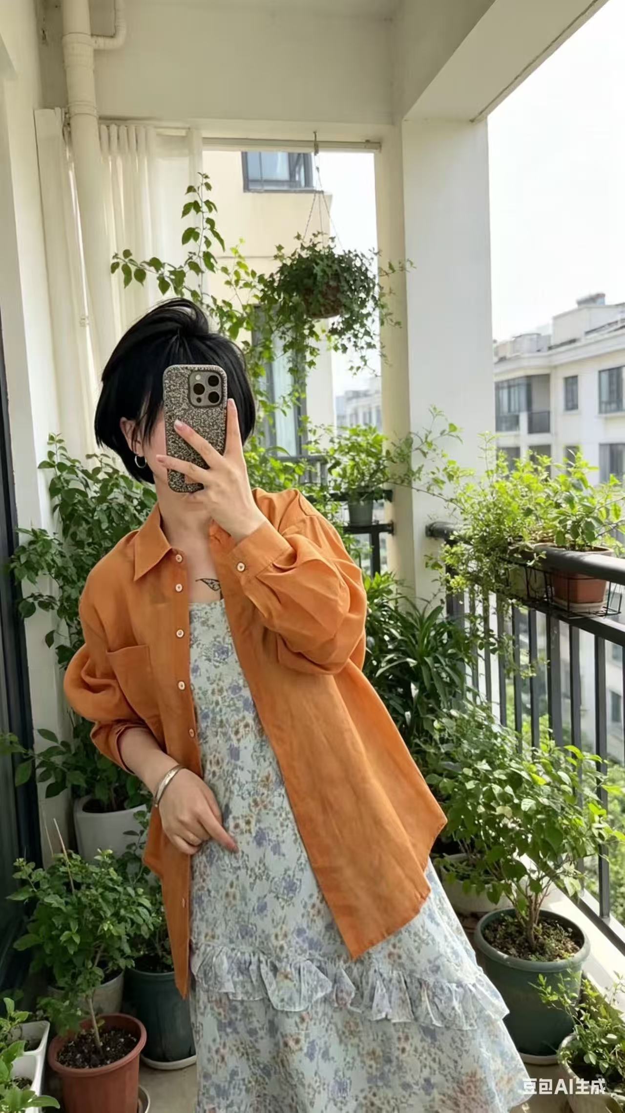 새로운 한국 스타일 패션 다용도 품격 자외선 차단 의류 달콤함 꽃무늬 불규칙 슬립 점프 슈트 치마 세트