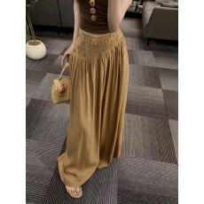 批发新款时尚度假风重工烫钻V领上衣+高腰显瘦重工半身裙套装