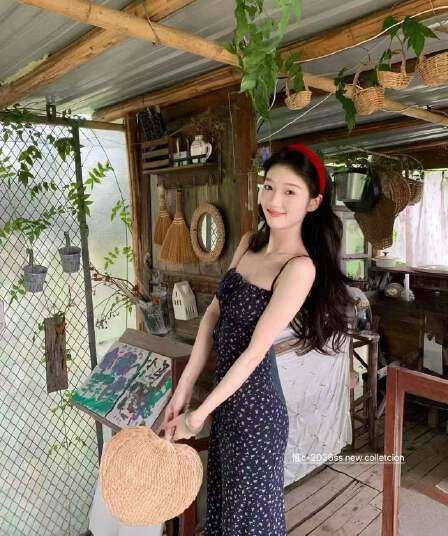 새로운 프랑스식 순수한 욕망 바람 꼬집기 허리 슬림해 보이는 슬립 꽃무늬 드레스 얇은 스타일 태양 보호 셔츠 투피스 세트