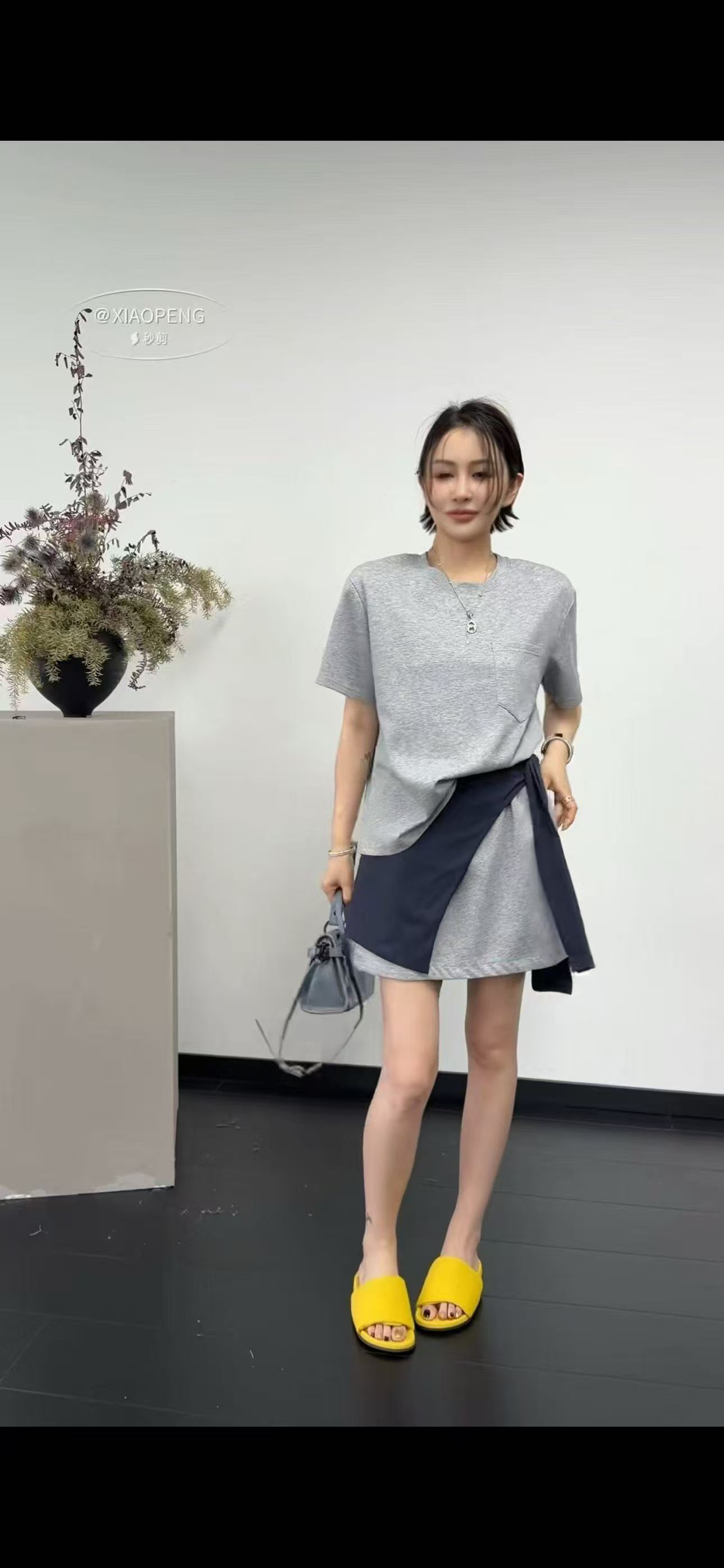 새로운 한국 스타일 패션 느긋한 바람 캐주얼 맨위 허리밴드 반신 스커트 숄 3 세트