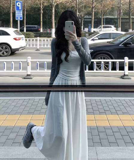 새로운 매우 요정 ~ 중 프랑스식 순수한 욕망 바람 조끼 허리밴드 반신 스커트 쇼트 스타일 자외선 차단 의류 3 세트