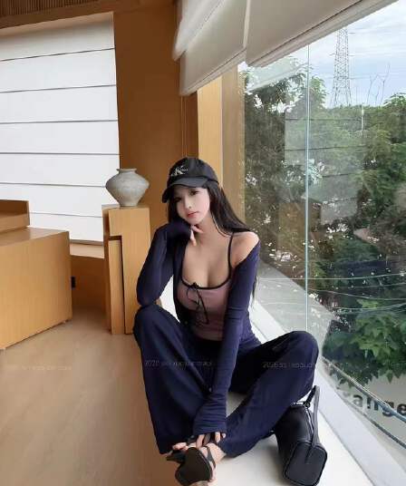 새로운 핫걸 허리 수축 캐미솔 쇼트 스타일 긴팔 오픈 가디건 허리밴드 레이스업 캐주얼 바지 3종 세트