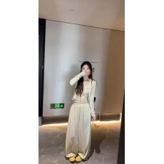 批发新款韩版时尚甜辣妹吊带背心+长袖开衫+松紧腰阔腿裤三件套