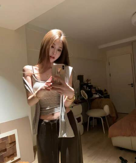 한 부서 느긋한 아니요 인내심있는 착용 가져 가라. 주간 실크 숄 슬립 허리밴드 부츠컷 캐주얼 바지 3종 세트