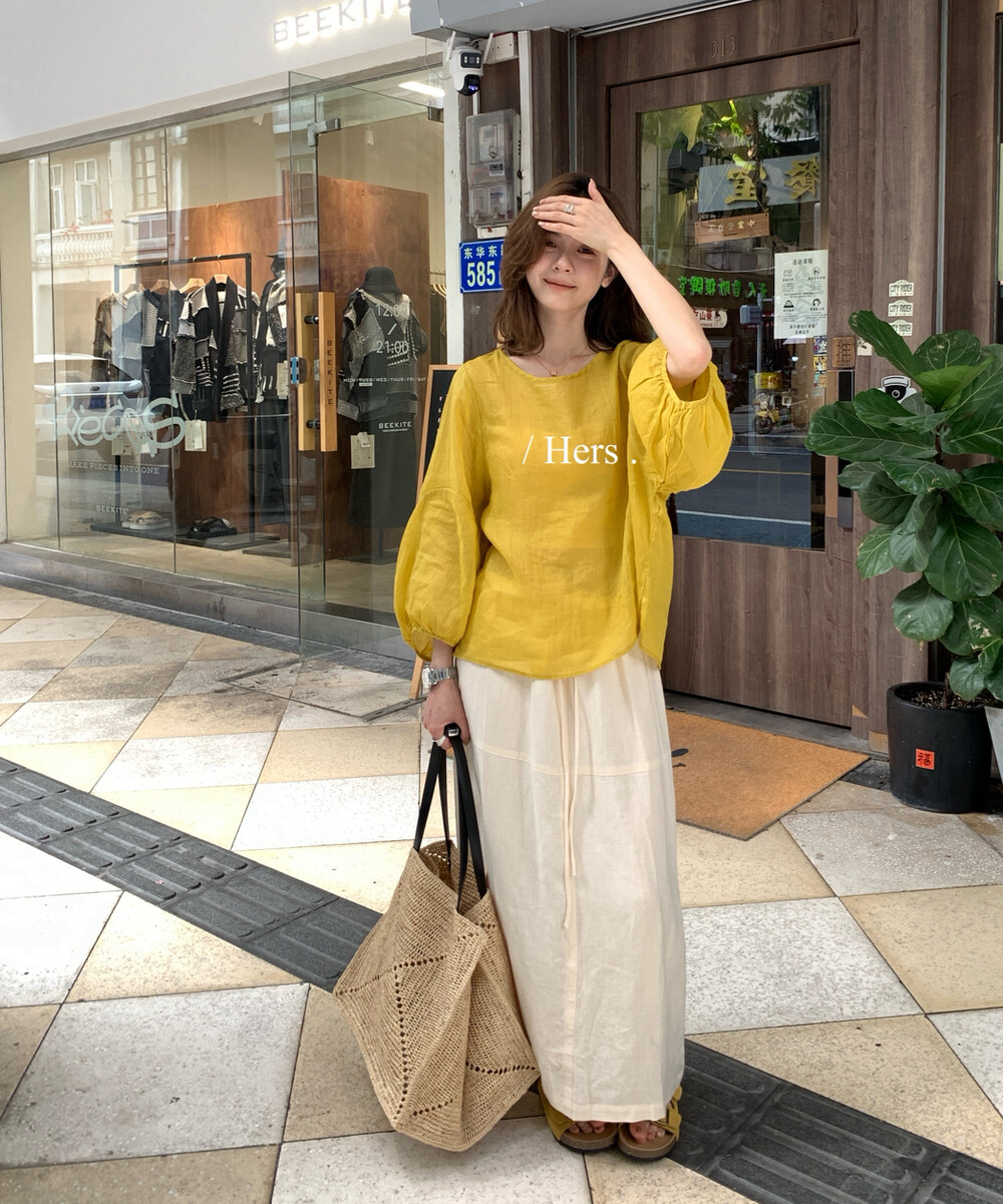 여름 켜기 새로운 hers 한국 스타일 미니멀리즘 레트로 출퇴근 반신 스커트 슬림해 보이는 일상 다용도 아마 펌프 로프 a 치마
