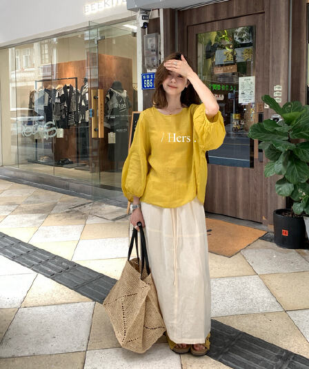 여름 켜기 새로운 hers 한국 스타일 미니멀리즘 레트로 출퇴근 반신 스커트 슬림해 보이는 일상 다용도 아마 펌프 로프 a 치마