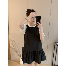 批发实拍春夏简约韩系日常无袖娃娃中款连衣裙休闲显瘦质感百搭背心裙