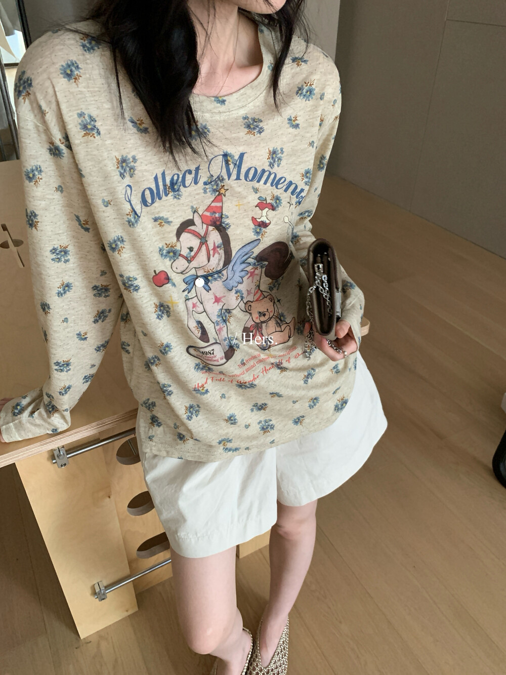 여름 켜기 새로운 hers 한국 스타일 작은 대중 재미있는 몽환 작은 말 자외선 차단 긴팔 티셔츠 캐주얼 슬림해 보이는 만나는 맨위
