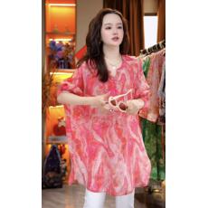 批发<b class='q'>真丝</b>双绉设计师复古图案印花显瘦桑蚕丝<b class='q'>衬衫</b>上衣