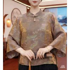 批发墨染松烟<b class='q'>上衣</b>新中式国风宽松百搭显瘦<b class='q'>上衣</b>气质新款