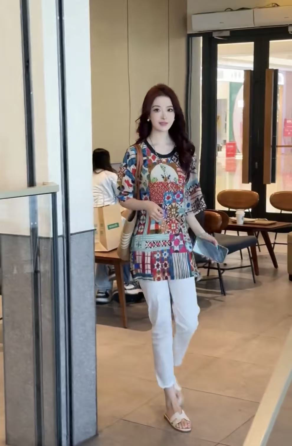 여름 새로운 패션 품격 프린트 캐주얼 맨위 셔츠