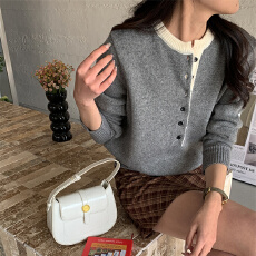 批发<b class='q'>北极</b><b class='q'>绒</b>【腈纶35%锦纶40%PBT25%】慵懒风针织衫V领毛衣女休闲上衣