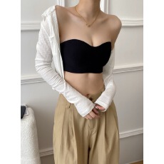 批发新款无肩带抹胸内衣女防滑小胸聚拢上托一片式美背无痕隐形文胸罩
