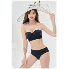 批发一片式无痕立体半杯抹胸两穿内衣前扣<b class='q'>聚拢</b>小胸纯色固定防滑<b class='q'>文胸</b>女