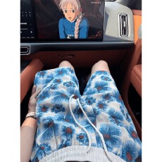 批发夏威夷短裤男夏季冰丝凉感休闲五分裤子<b class='q'>男士</b>青少年直筒沙滩大裤衩