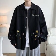 批发翻领飞行员夹克男士春<b class='q'>夏</b>季2025新款大码宽松休闲男生美式高街外套