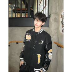 美式高街字母刺绣棒球服男女春秋潮牌夹克国潮vintage外套