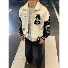 批发美式拼接刺绣棒球服外套男春秋cleanfit高级翻领飞行员夹克